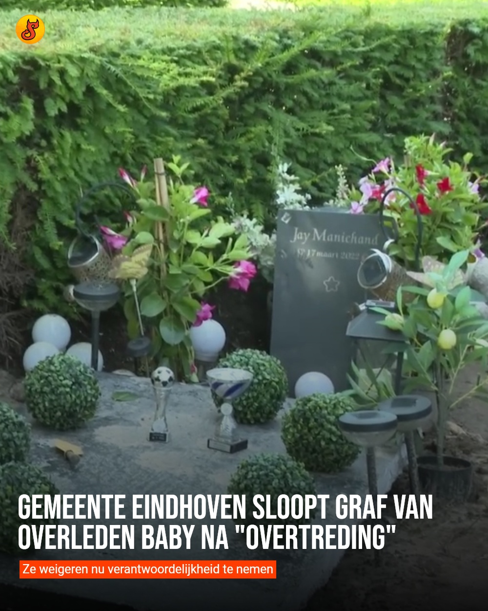 Gemeente Eindhoven sloopt graf van overleden baby na "overtreding"