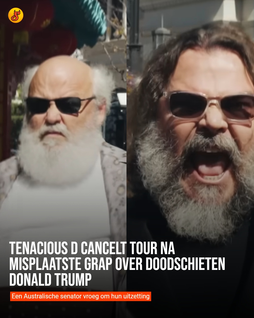 Tenacious D cancelt tour na misplaatste grap over doodschieten Donald Trump