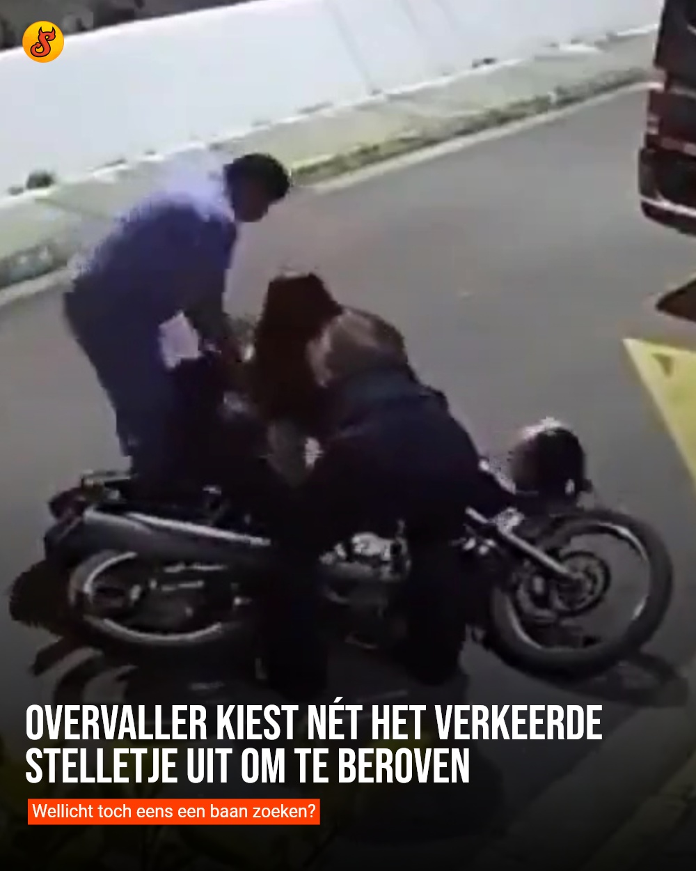 Overvaller kiest nét het verkeerde stelletje uit om te beroven