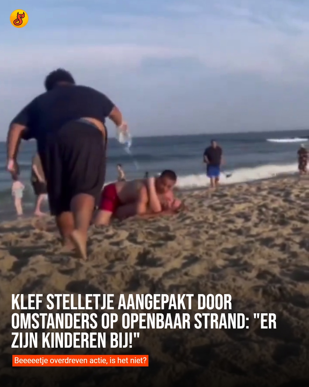 Klef stelletje aangepakt door omstanders op openbaar strand: "Er zijn kinderen bij!"
