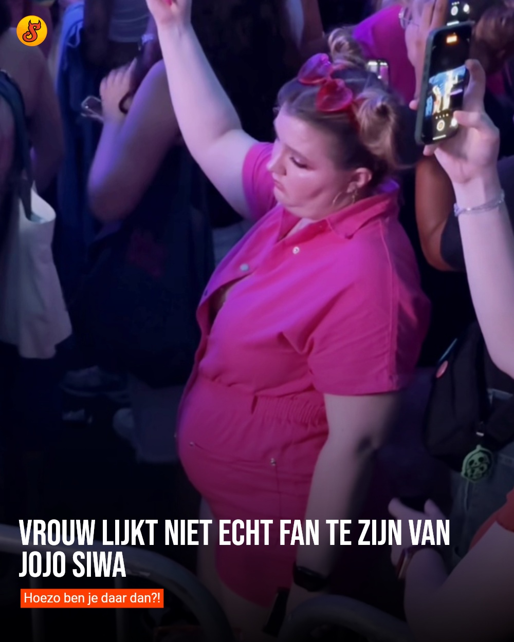 Vrouw lijkt niet echt fan te zijn van Jojo Siwa