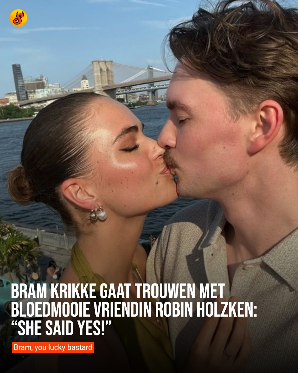 Bram Krikke gaat trouwen met bloedmooie vriendin Robin Holzken: “She said yes!”