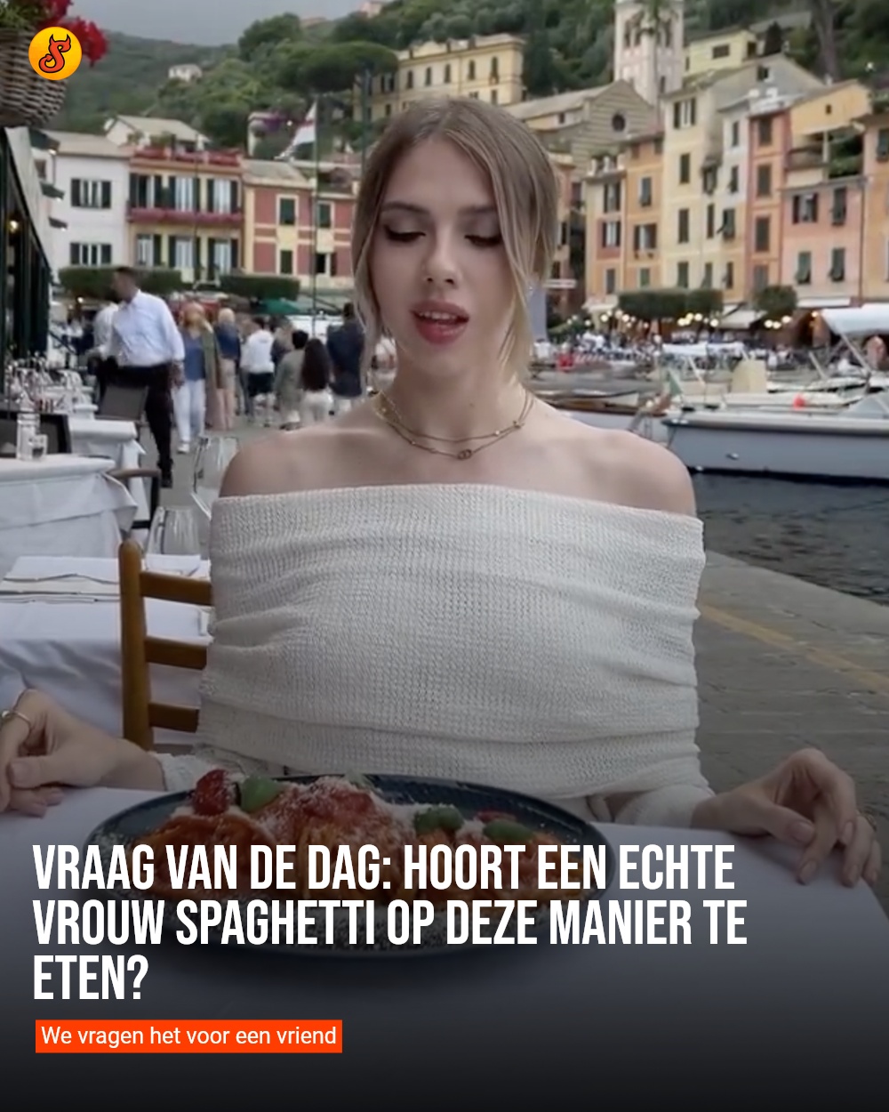 Vraag van de dag: Hoort een echte vrouw spaghetti op deze manier te eten?