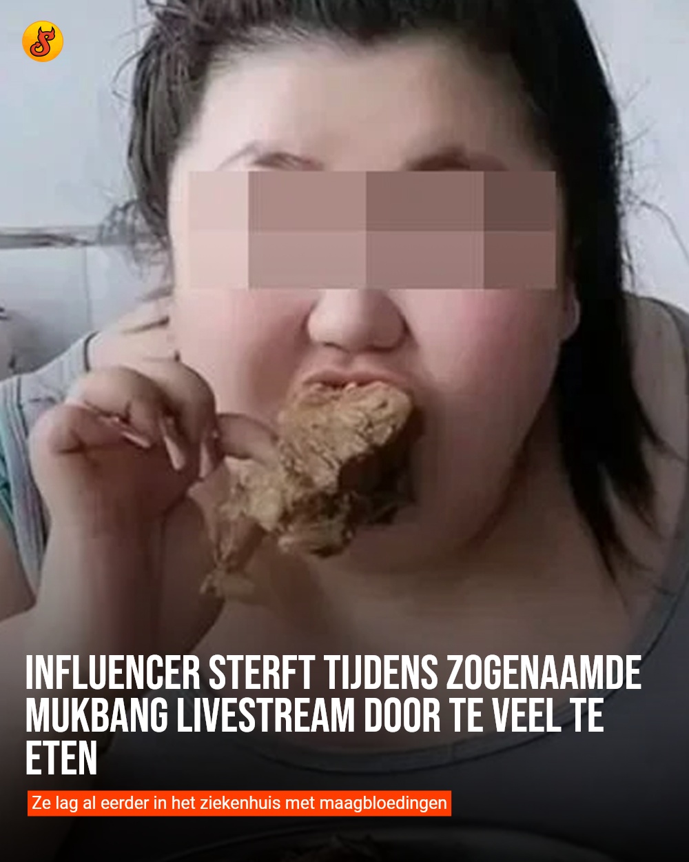 Influencer sterft tijdens zogenaamde mukbang livestream door te veel te eten