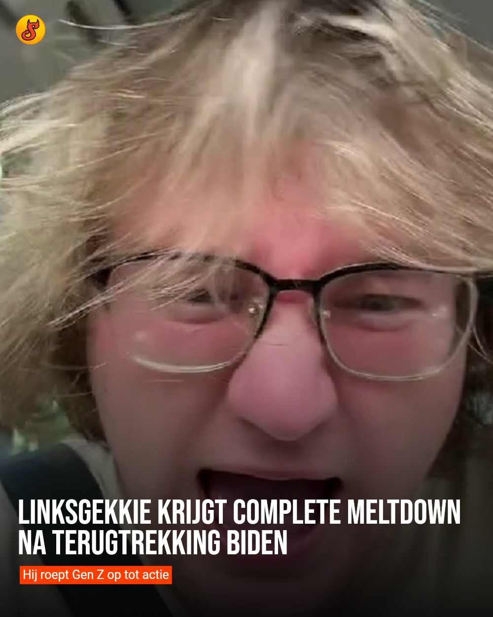Linksgekkie krijgt complete meltdown na terugtrekking Biden