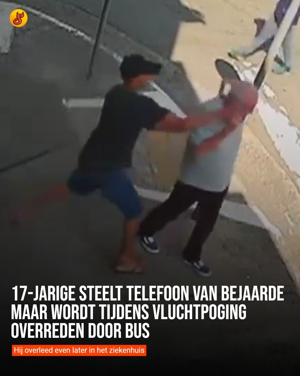 17-jarige steelt telefoon van bejaarde maar wordt tijdens vluchtpoging overreden door bus