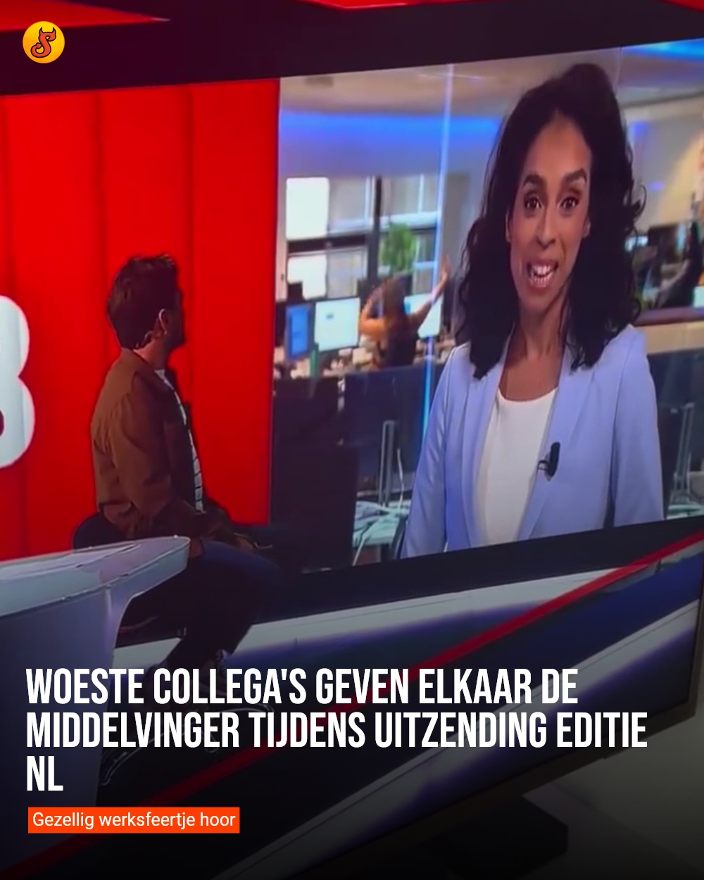 Woeste collega's geven elkaar de middelvinger tijdens uitzending Editie NL