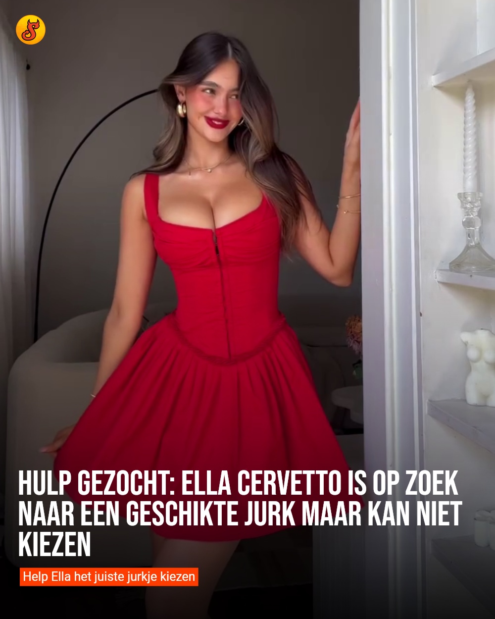 Hulp gezocht: Ella Cervetto is op zoek naar een geschikte jurk maar kan niet kiezen