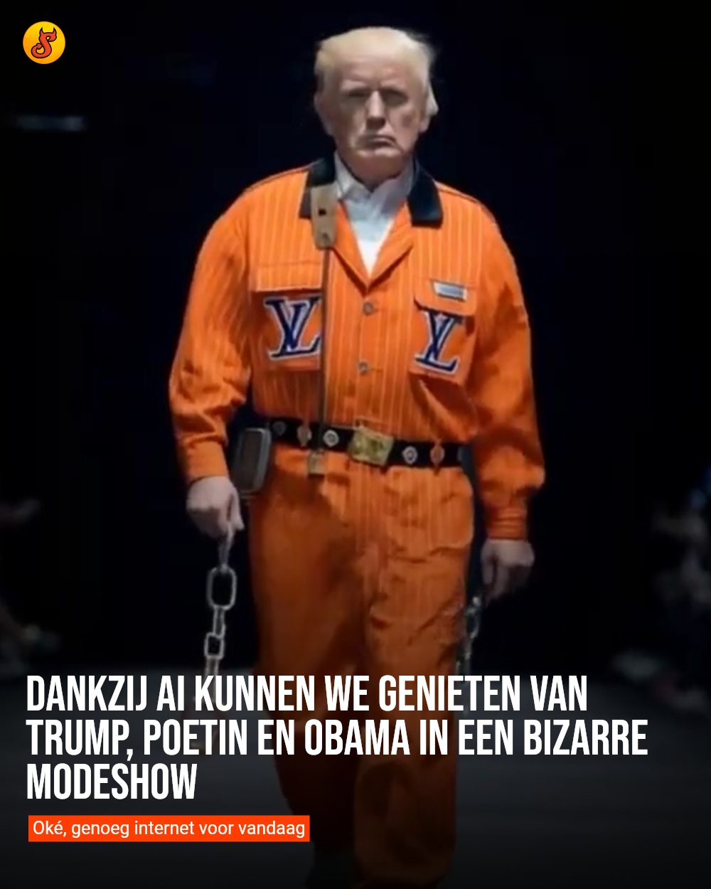 Dankzij AI kunnen we genieten van Trump, Poetin en Obama in een bizarre modeshow