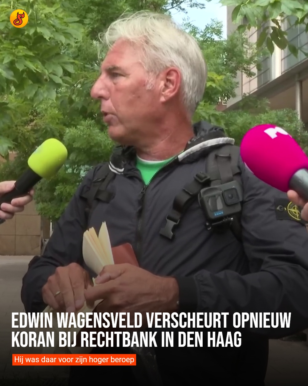 Edwin Wagensveld verscheurt opnieuw koran bij rechtbank in Den Haag