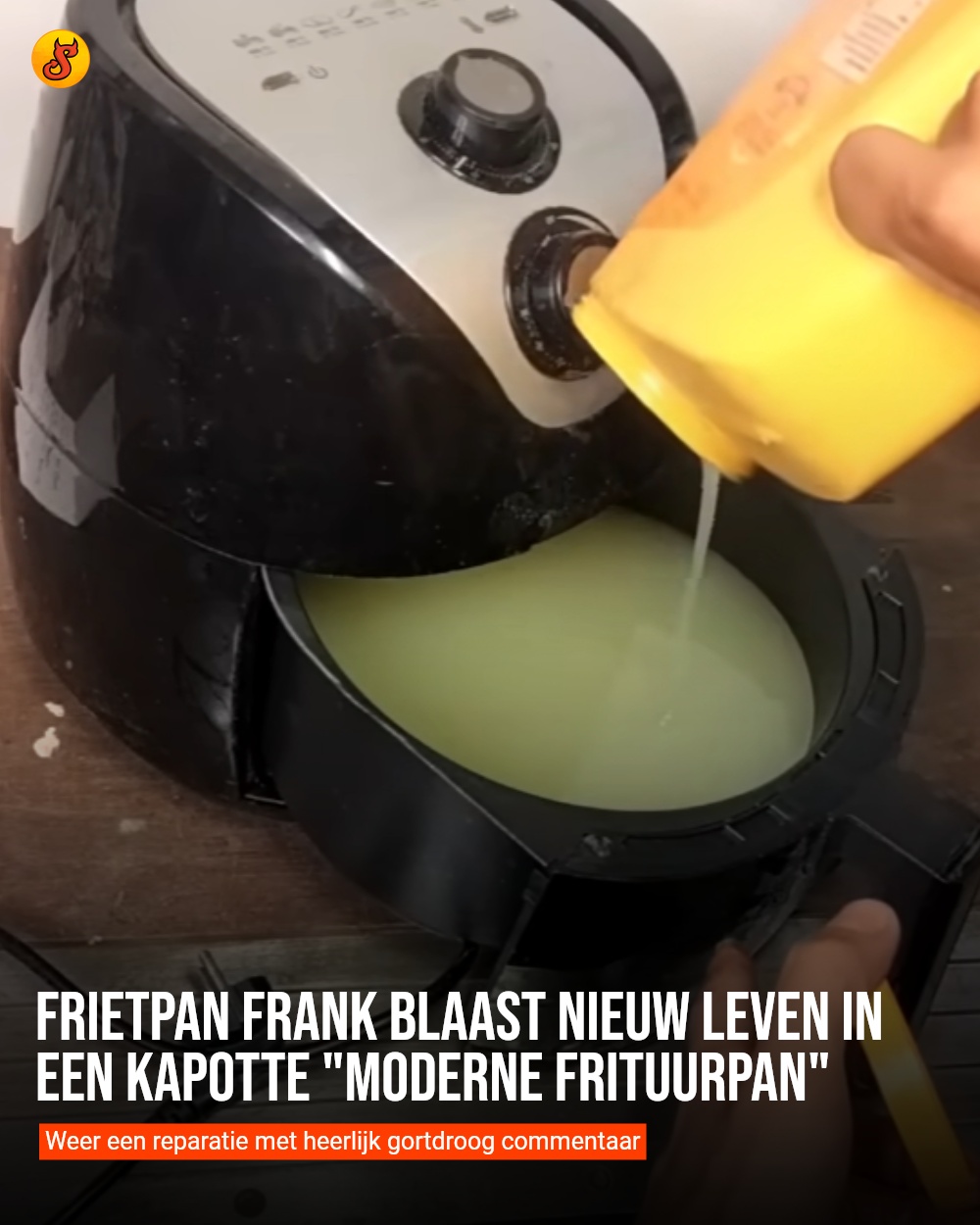 Frietpan Frank blaast nieuw leven in een kapotte "moderne frituurpan"