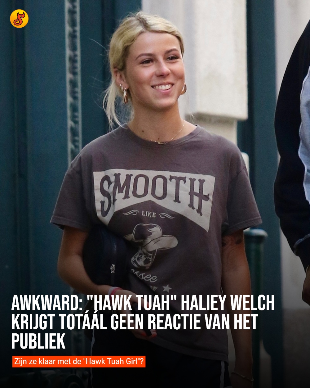 Awkward: "Hawk Tuah" Haliey Welch krijgt totáál geen reactie van het publiek