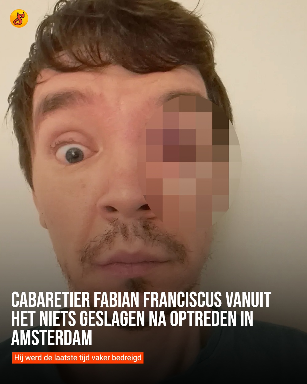 Cabaretier Fabian Franciscus vanuit het niets geslagen na optreden in Amsterdam