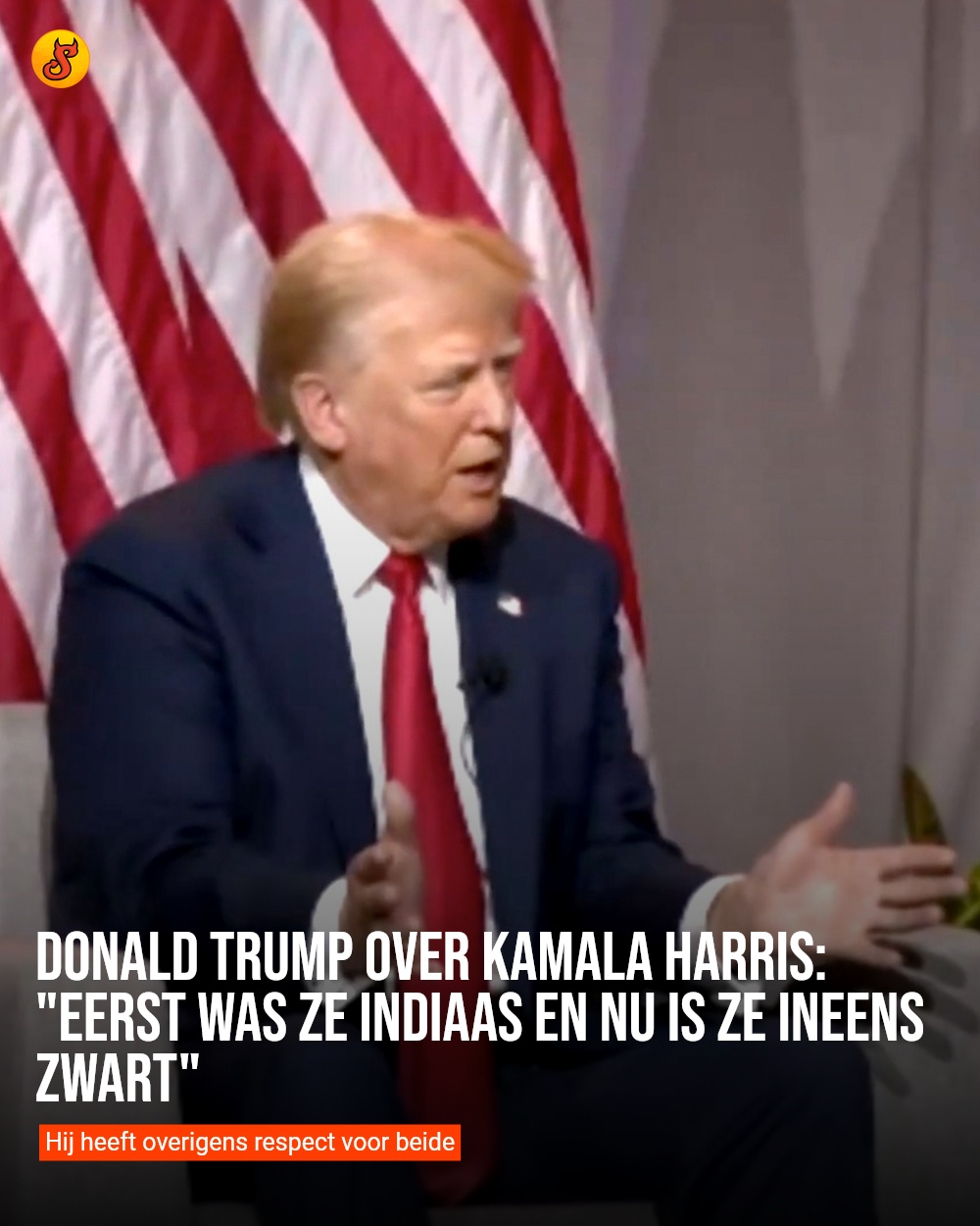 Donald Trump over Kamala Harris: "Eerst was ze Indiaas en nu is ze ineens zwart"