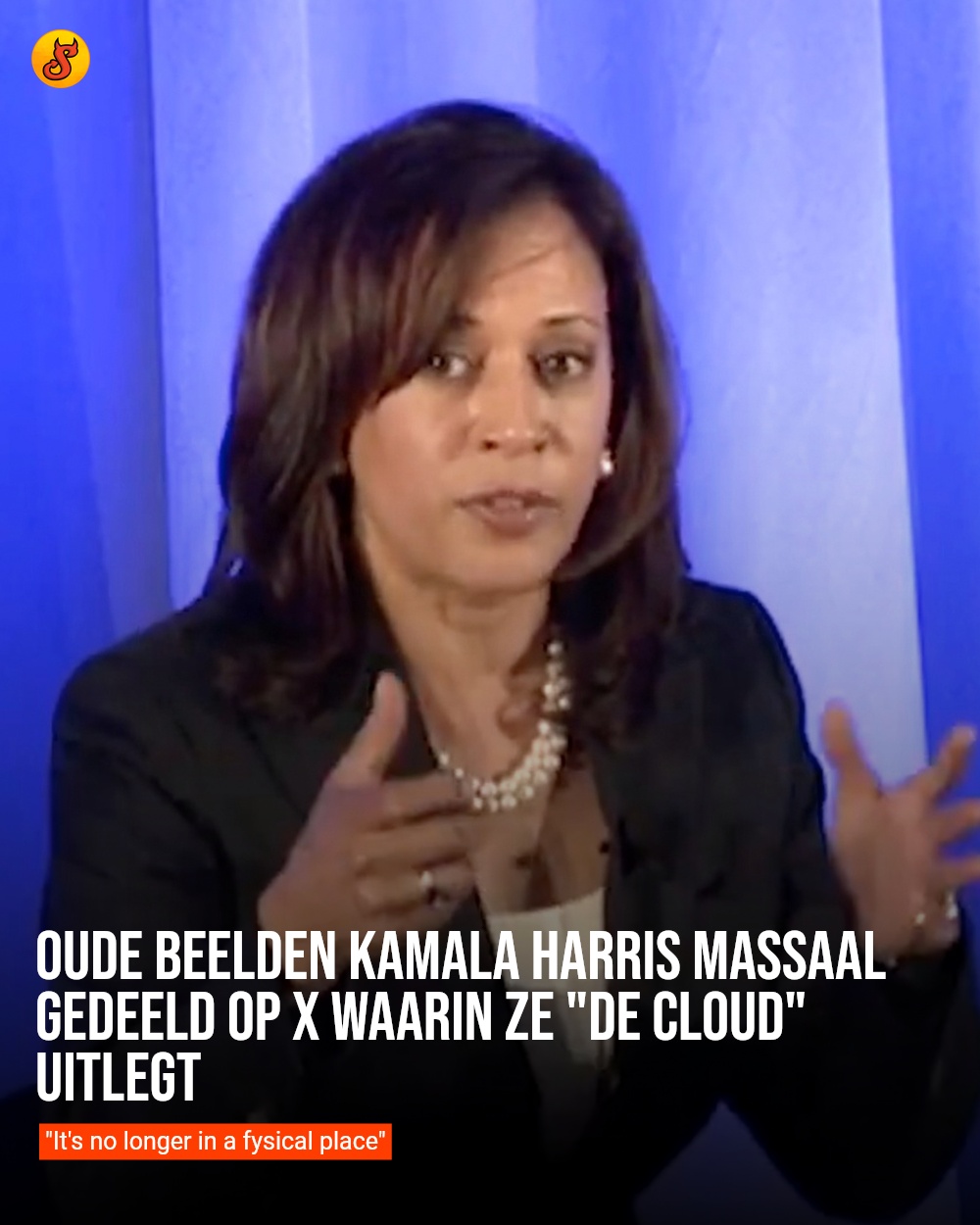 Oude beelden Kamala Harris massaal gedeeld op X waarin ze "de cloud" uitlegt