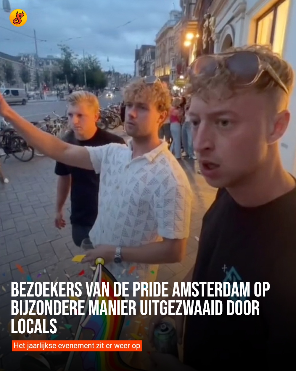 Bezoekers van de Pride Amsterdam op bijzondere manier uitgezwaaid door locals