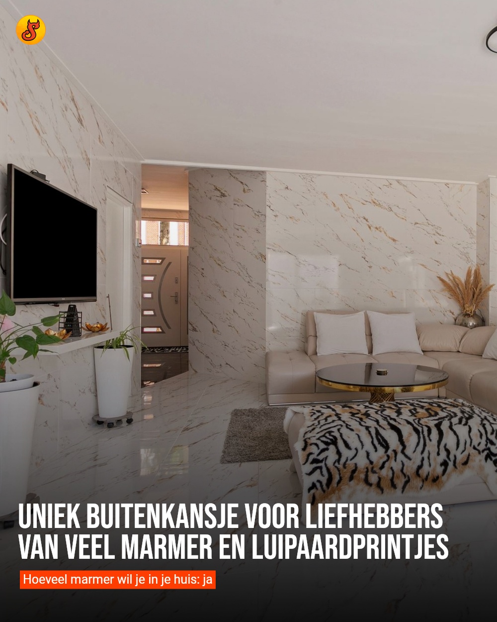 Uniek buitenkansje voor liefhebbers van VEEL marmer en luipaardprintjes