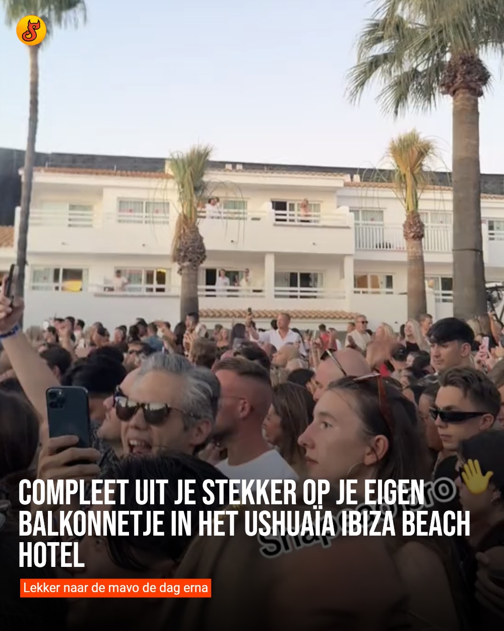Compleet uit je stekker op je eigen balkonnetje in het Ushuaïa Ibiza Beach Hotel ​