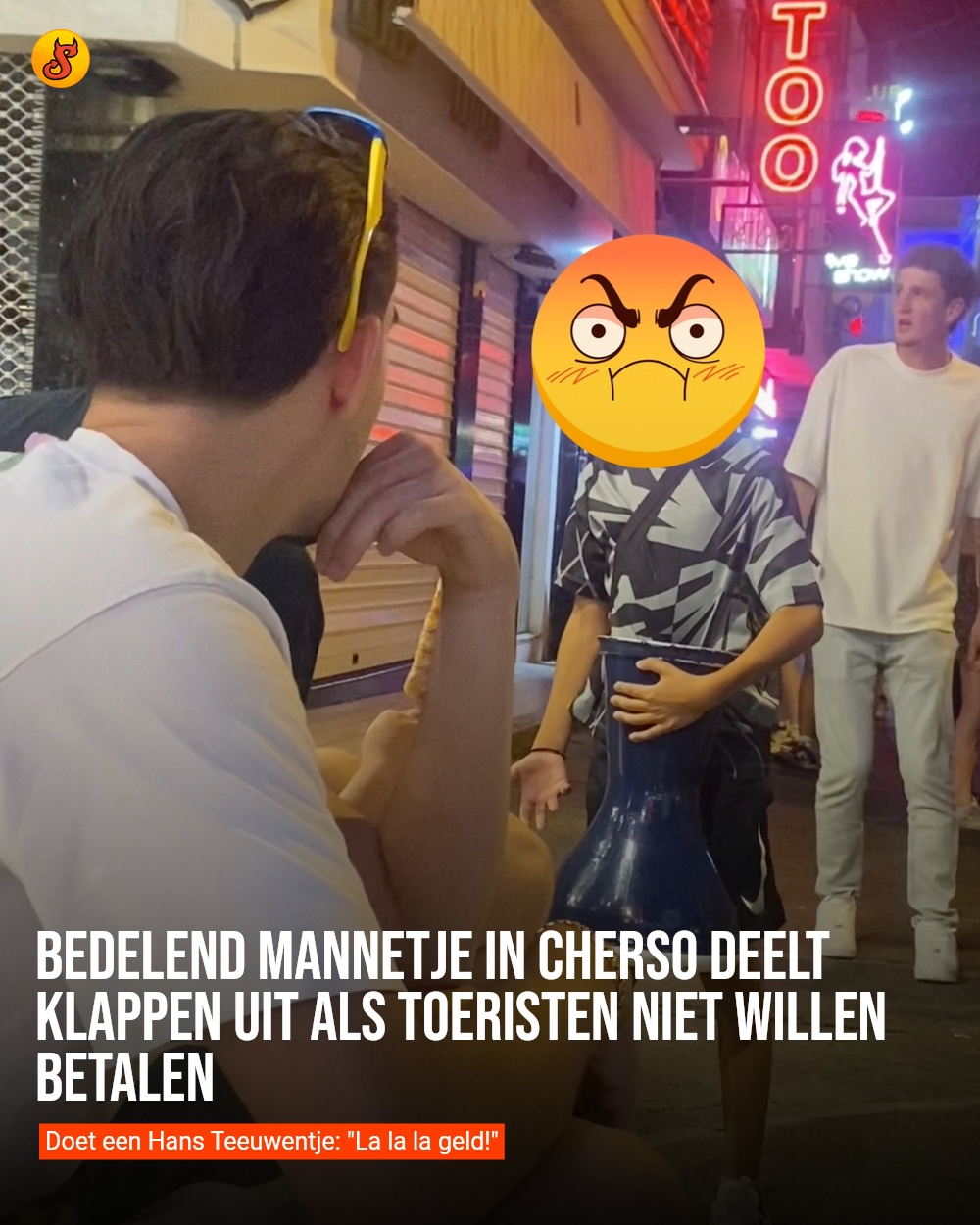 Bedelend mannetje in Cherso deelt klappen uit als toeristen niet willen betalen