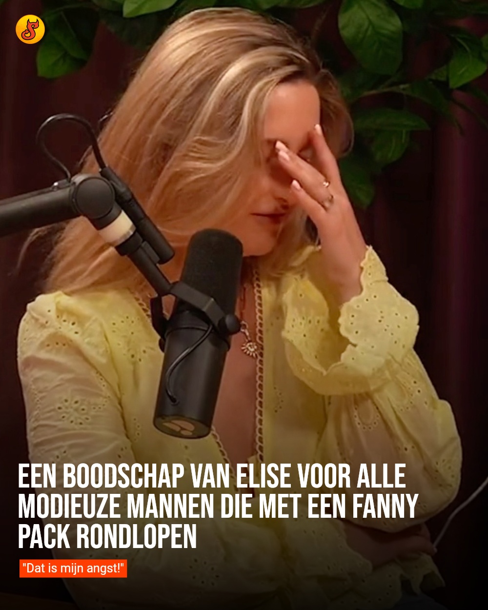 Een boodschap van Elise voor alle modieuze mannen die met een fanny pack rondlopen