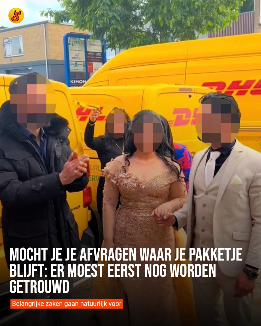 Mocht je je afvragen waar je pakketje blijft: er moest eerst nog worden getrouwd