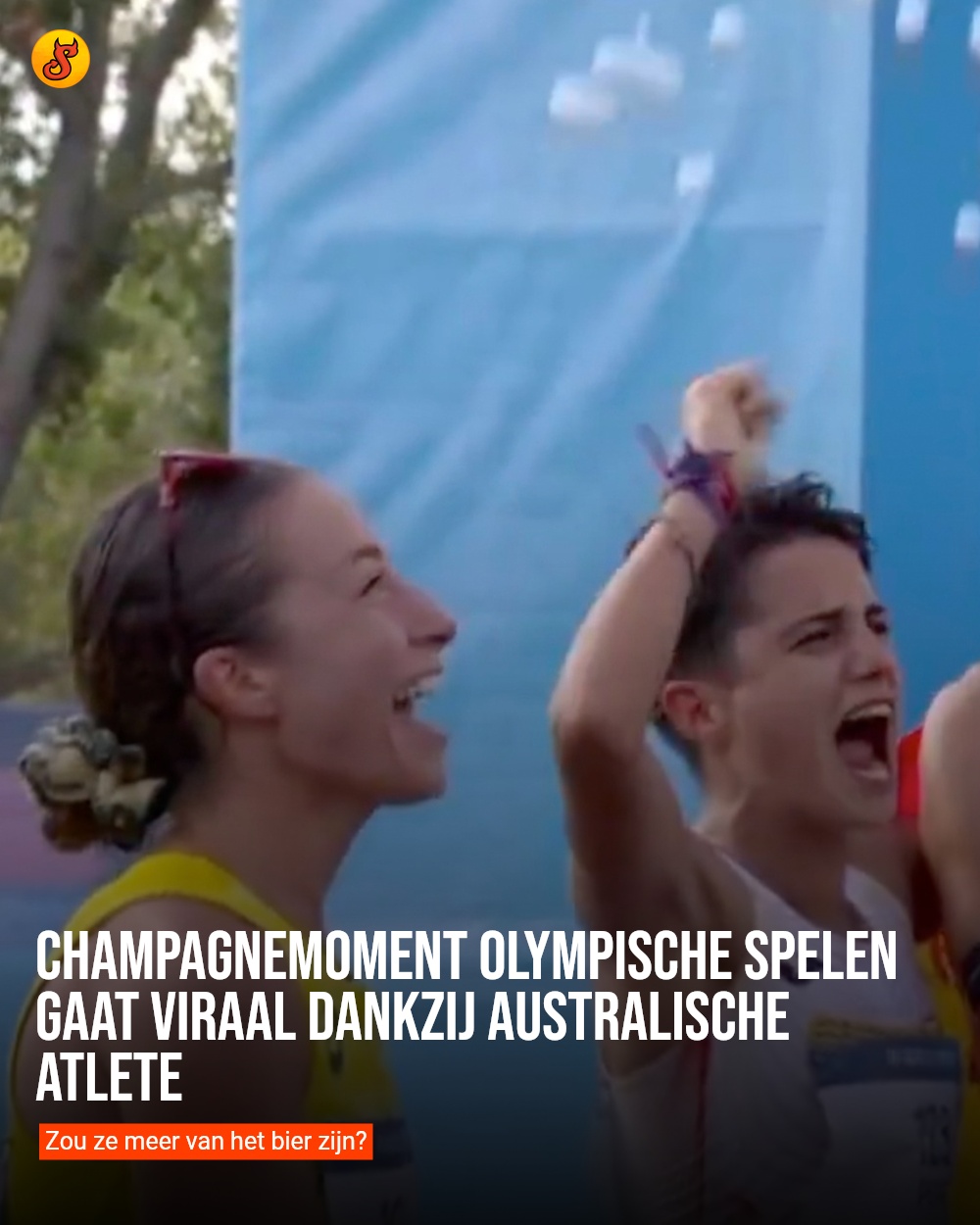 Champagnemoment Olympische Spelen gaat viraal dankzij Australische atlete