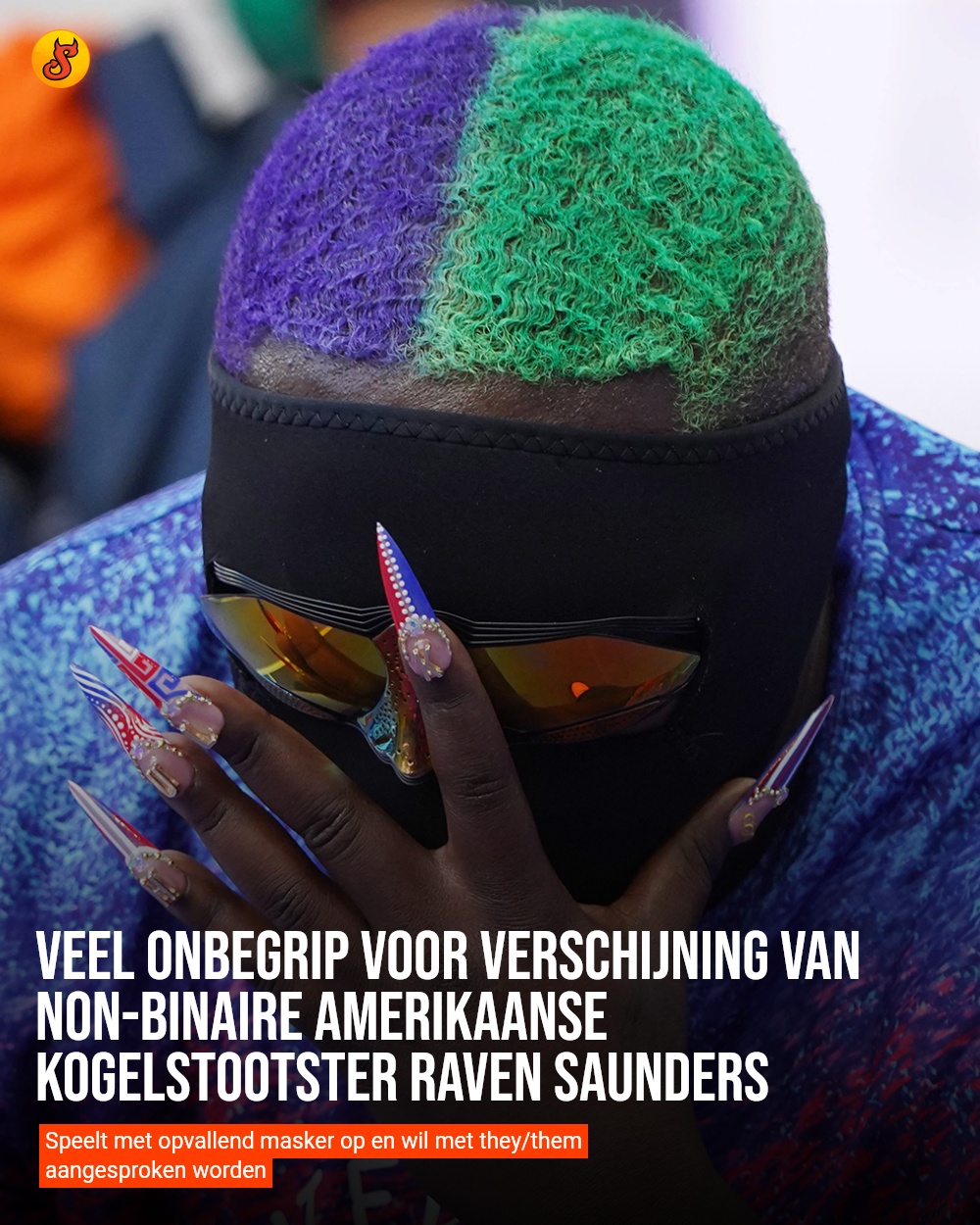 Veel onbegrip voor verschijning van non-binaire Amerikaanse kogelstootster Raven Saunders