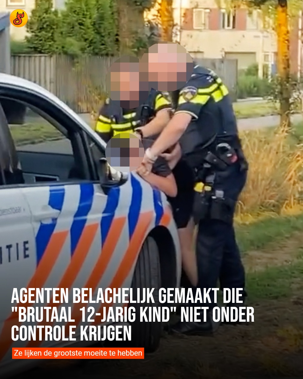 Agenten belachelijk gemaakt die "brutaal 12-jarig kind" niet onder controle krijgen