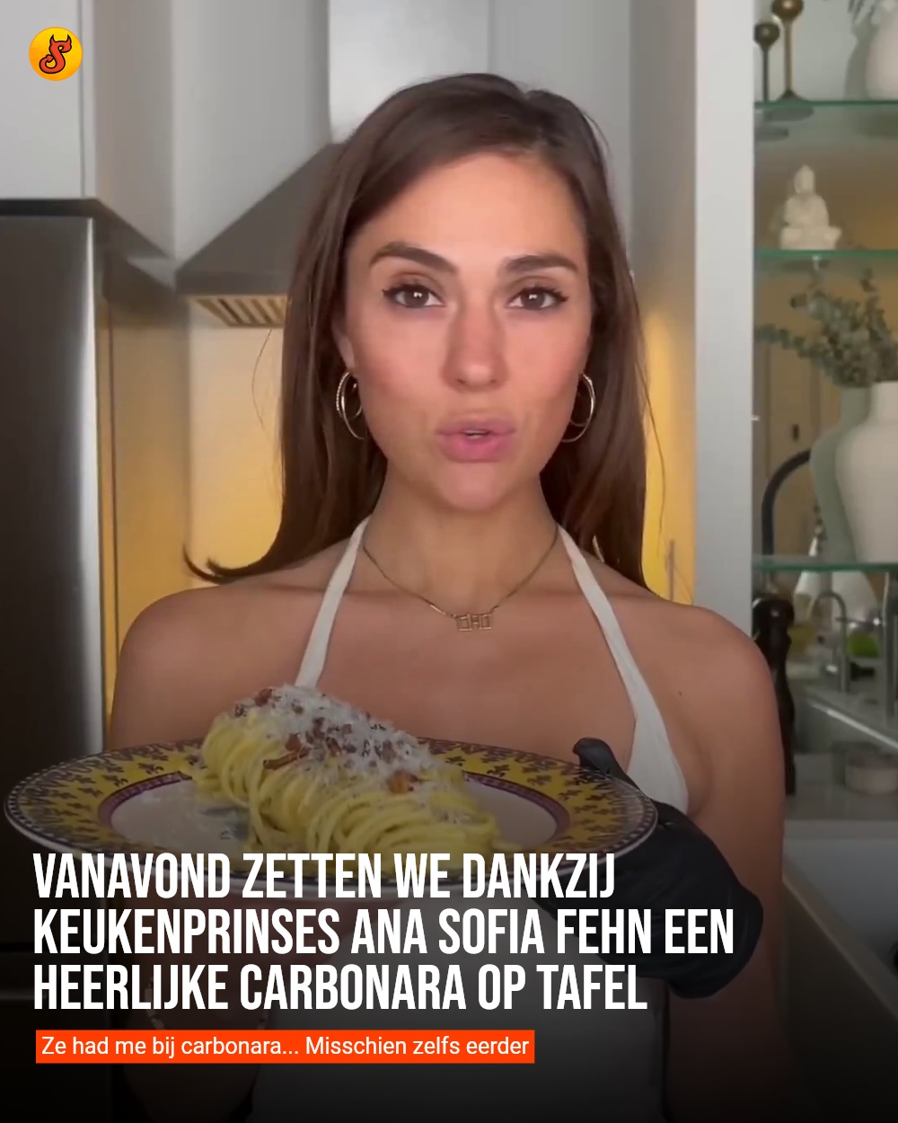 Vanavond zetten we dankzij keukenprinses Ana Sofia Fehn een heerlijke carbonara op tafel