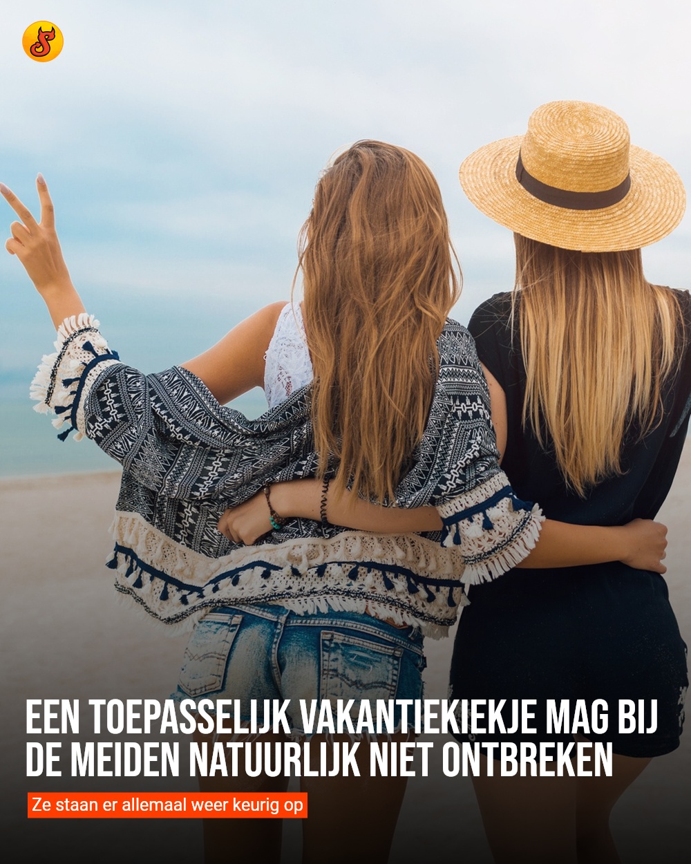 Een toepasselijk vakantiekiekje mag bij de meiden natuurlijk niet ontbreken
