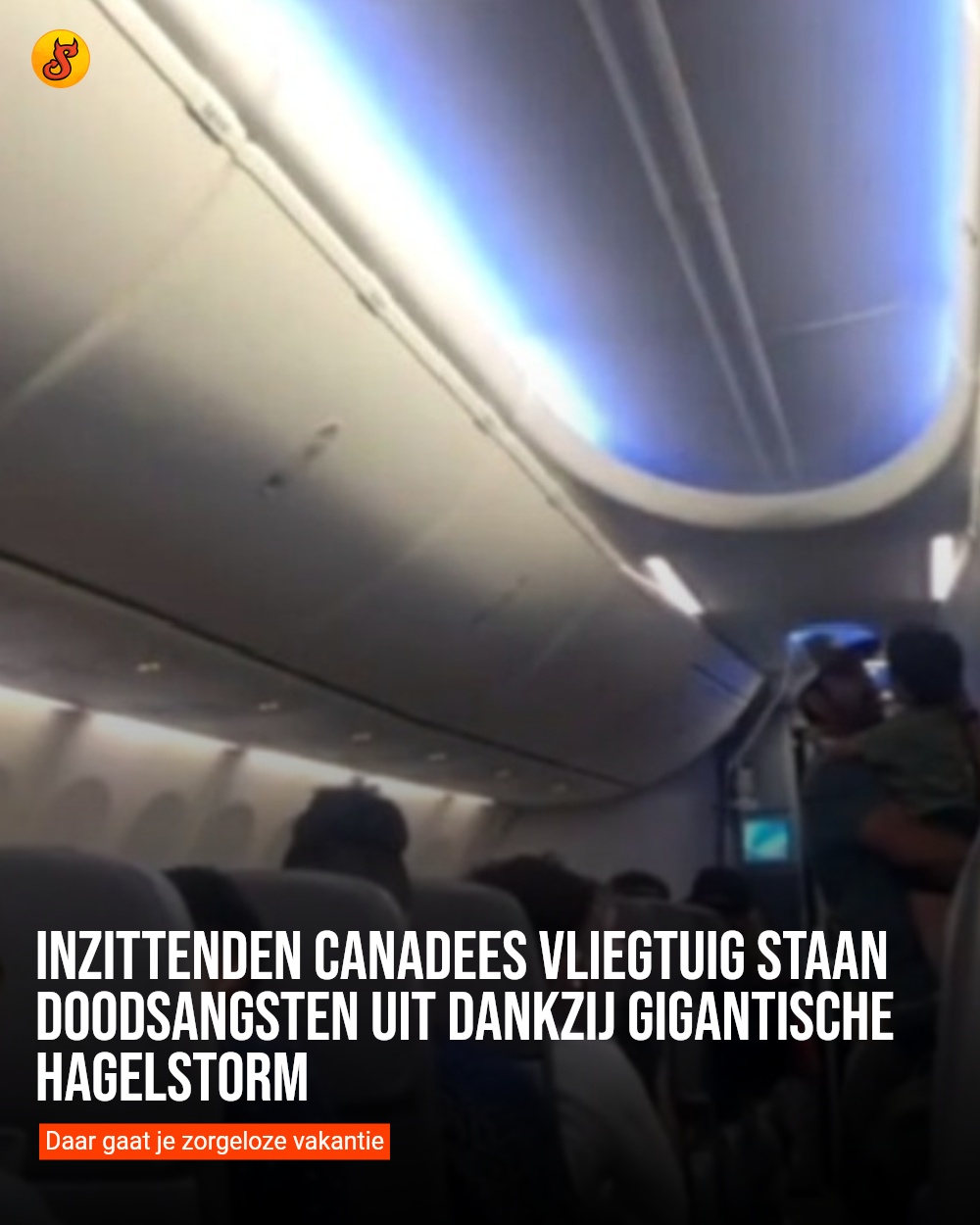 Inzittenden Canadees vliegtuig staan doodsangsten uit dankzij gigantische hagelstorm