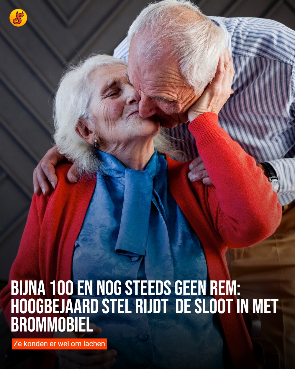 Bijna 100 en nog steeds geen rem: hoogbejaard stel rijdt  de sloot in met brommobiel