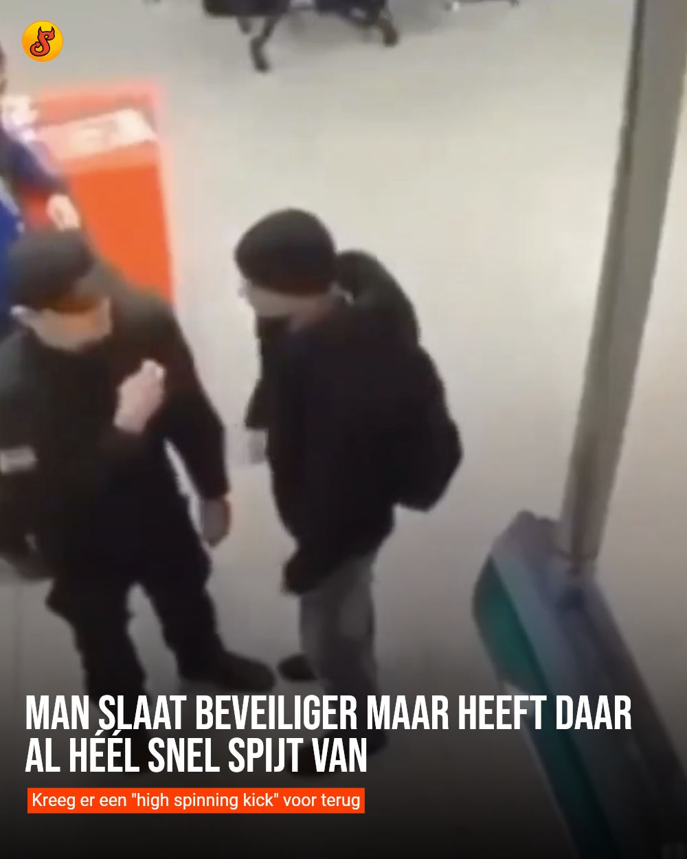 Man slaat beveiliger maar heeft daar al héél snel spijt van