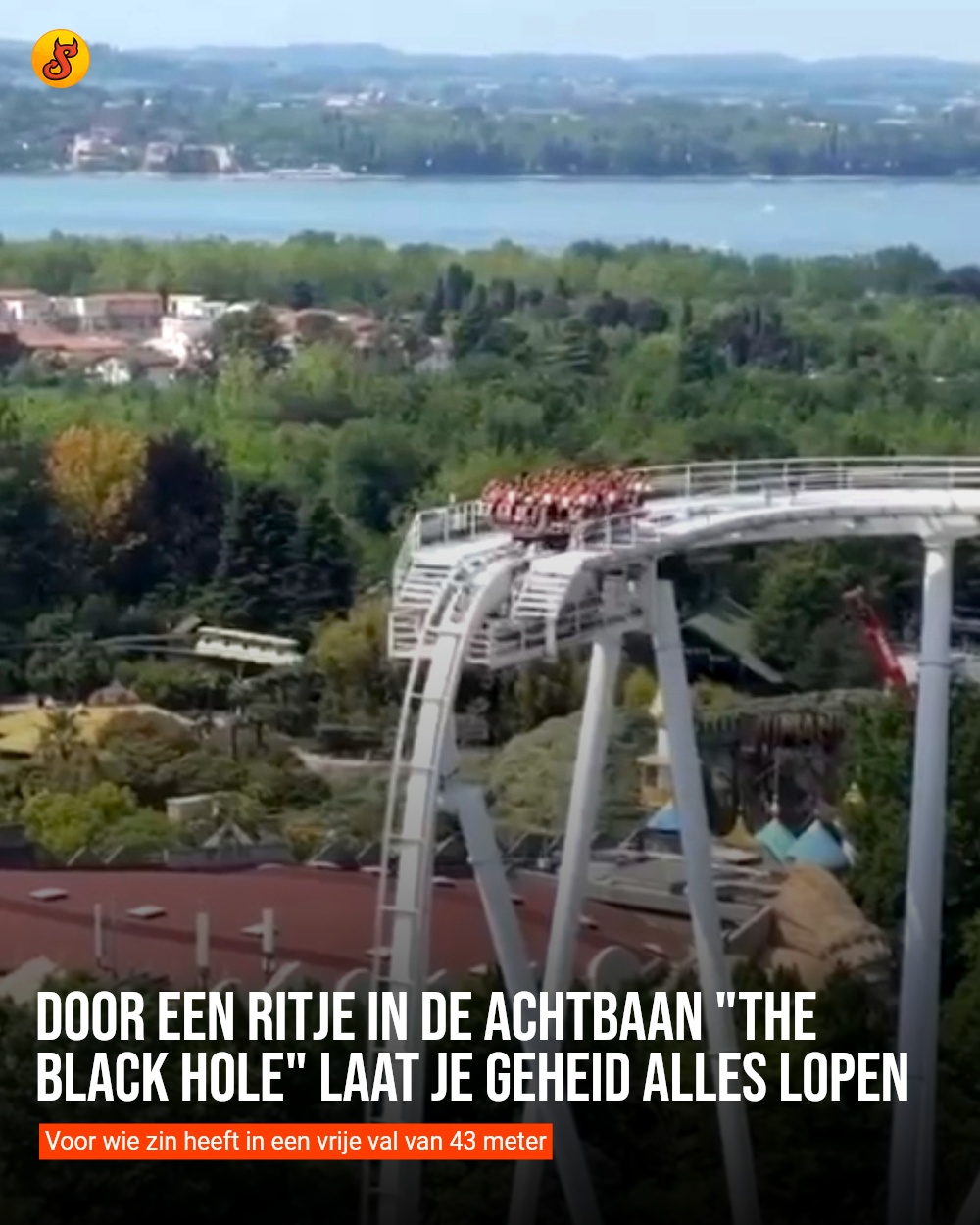 Door een ritje in de achtbaan "The Black Hole" laat je geheid alles lopen