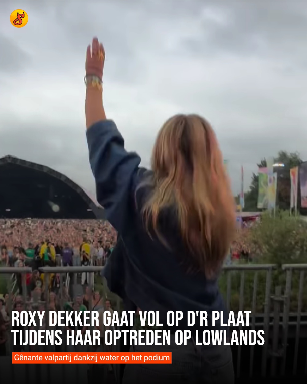 Roxy Dekker gaat vol op d'r plaat tijdens haar optreden op Lowlands
