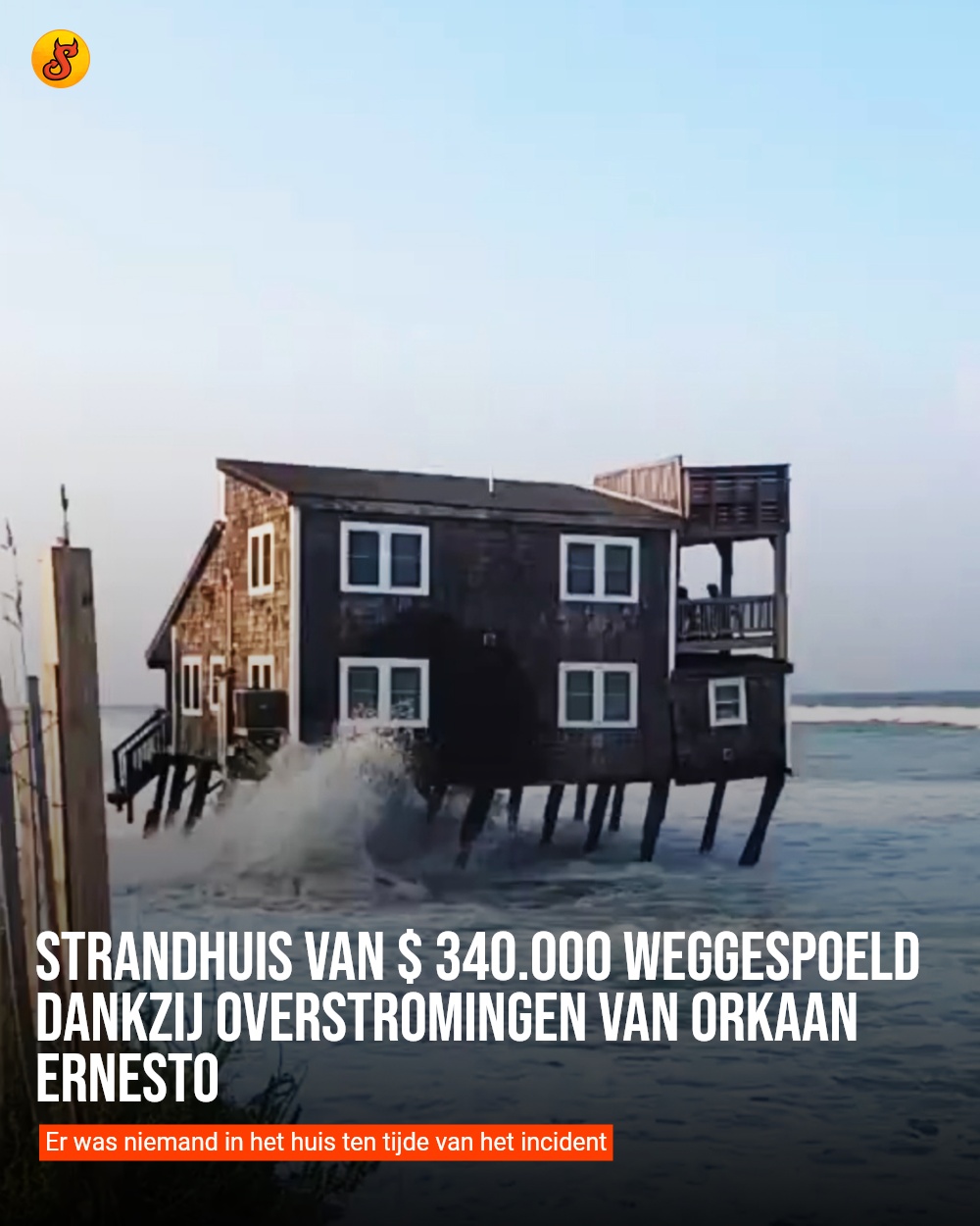 Strandhuis van $ 340.000 weggespoeld dankzij overstromingen van orkaan Ernesto