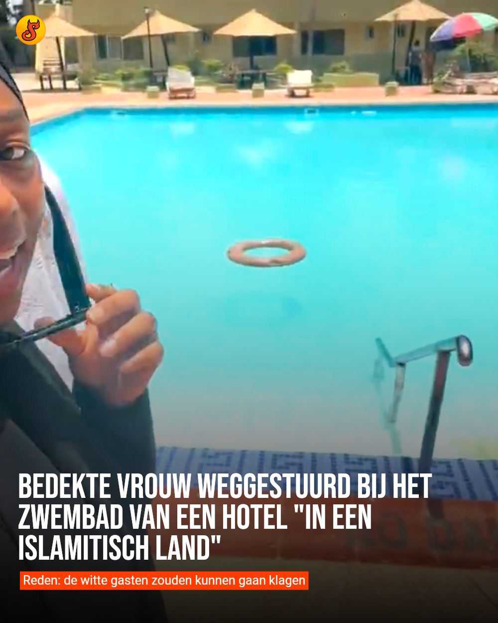 Bedekte vrouw weggestuurd bij het zwembad van een hotel "in een islamitisch land"
