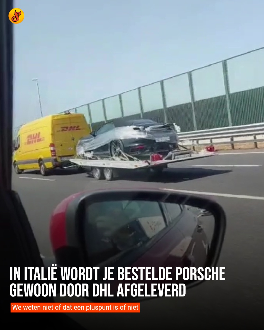 In Italië wordt je bestelde Porsche gewoon door DHL afgeleverd
