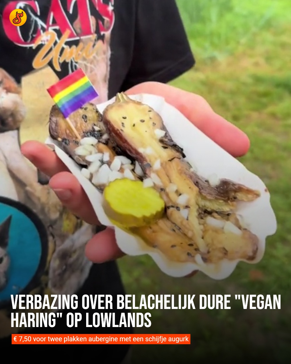 Verbazing over belachelijk dure "vegan haring" op Lowlands