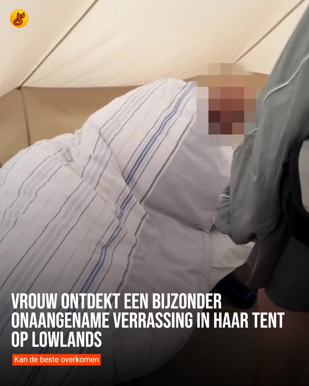 Vrouw ontdekt een bijzonder onaangename verrassing in haar tent op Lowlands