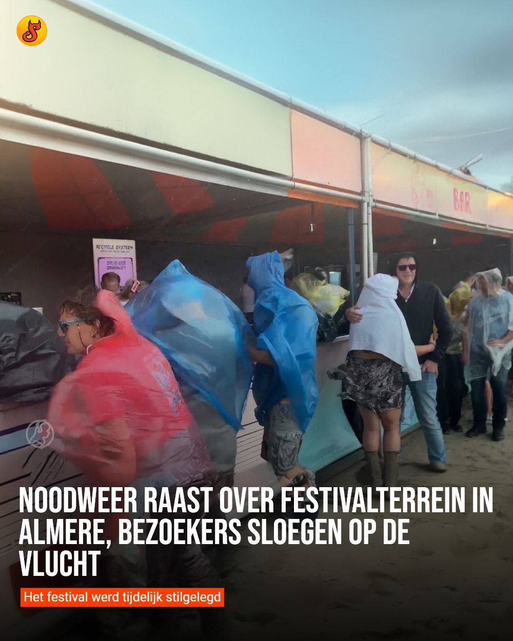 Noodweer raast over festivalterrein in Almere, bezoekers sloegen op de vlucht
