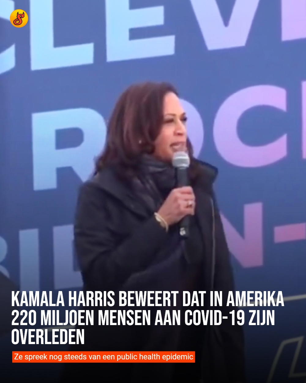 Kamala Harris beweert dat in Amerika 220 miljoen mensen aan COVID-19 zijn overleden