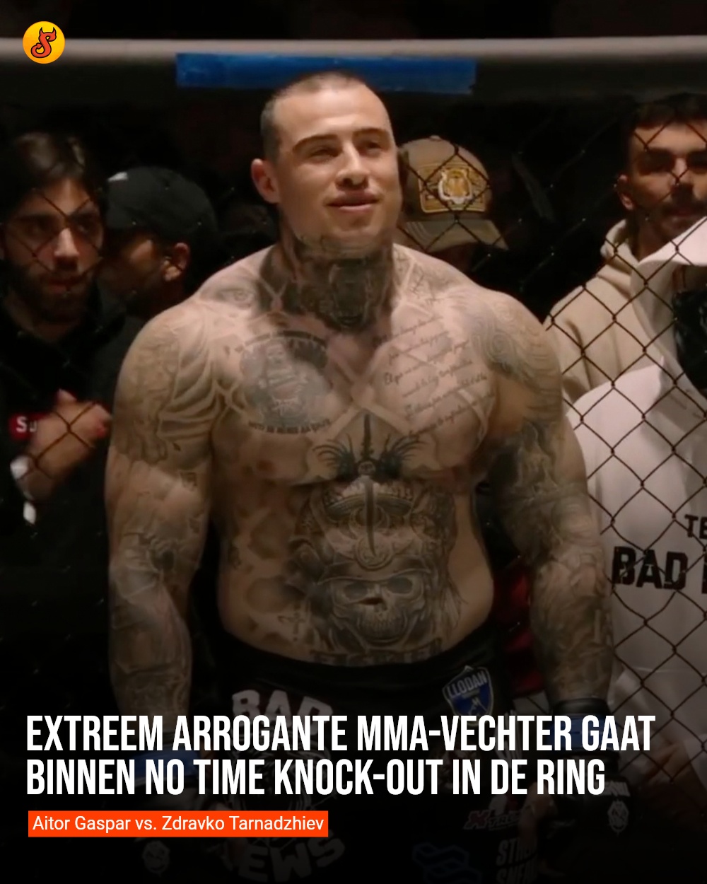 Extreem arrogante MMA-vechter gaat binnen no time knock-out in de ring