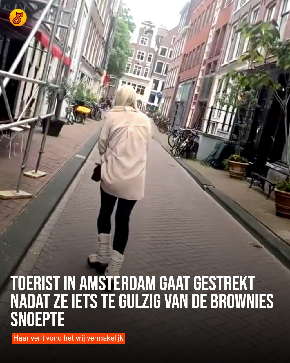 Toerist in Amsterdam gaat gestrekt nadat ze iets te gulzig van de brownies snoepte