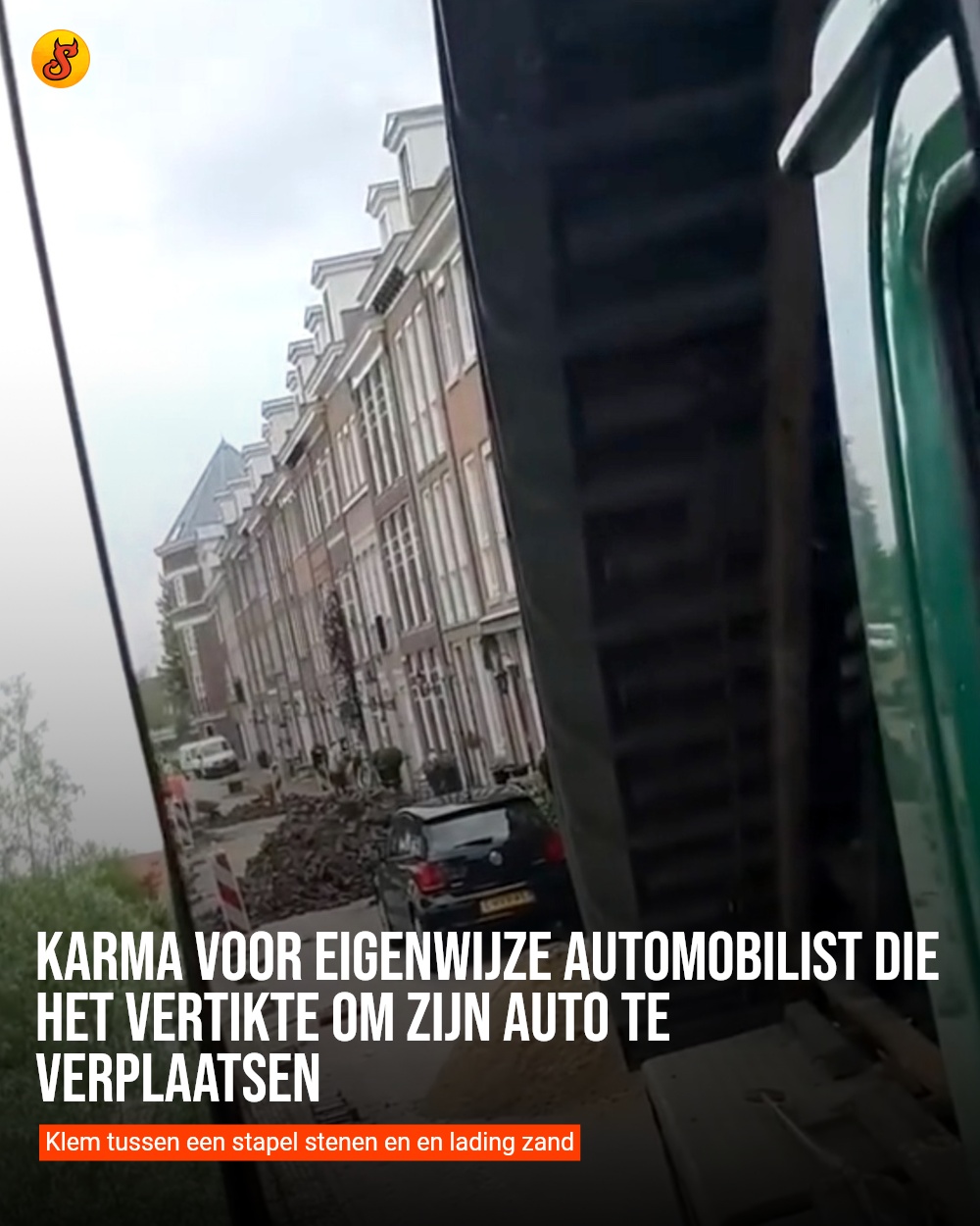 Karma voor eigenwijze automobilist die het vertikte om zijn auto te verplaatsen