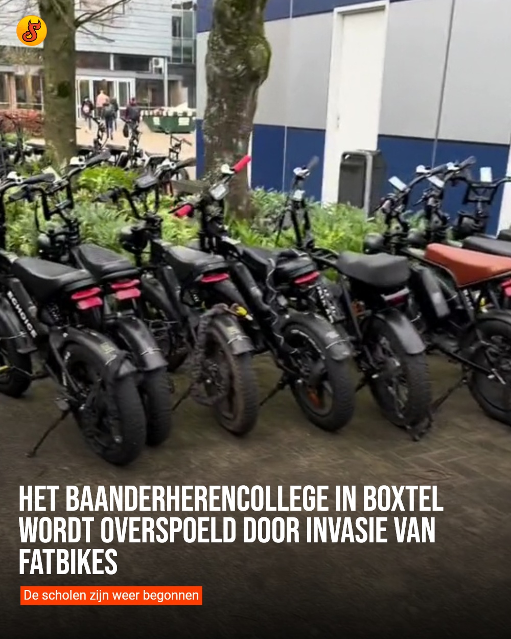 Het Baanderherencollege in Boxtel wordt overspoeld door invasie van fatbikes