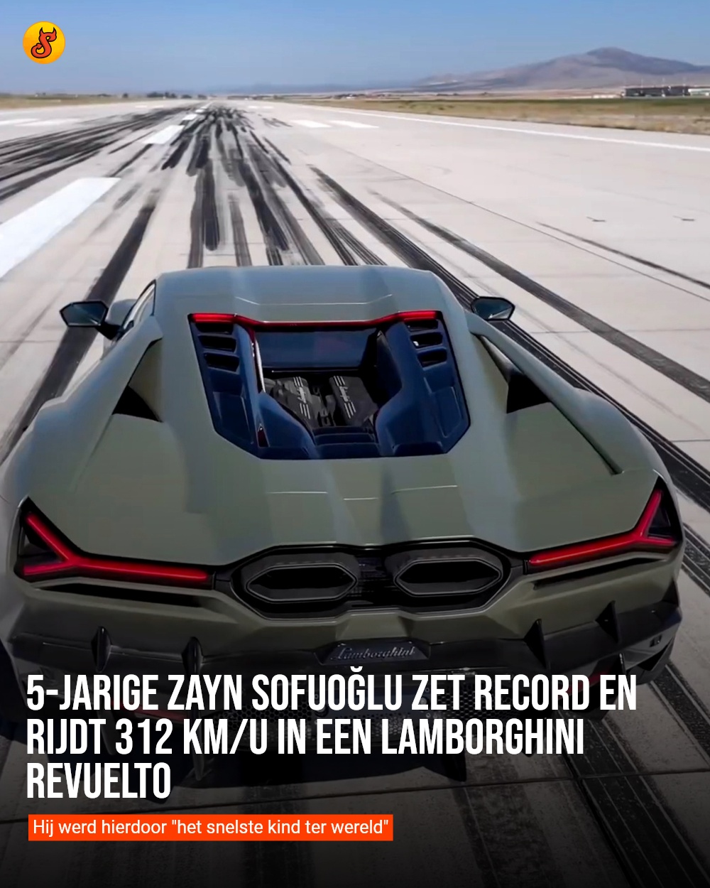 5-jarige Zayn Sofuoğlu zet record en rijdt 312 km/u in een Lamborghini Revuelto