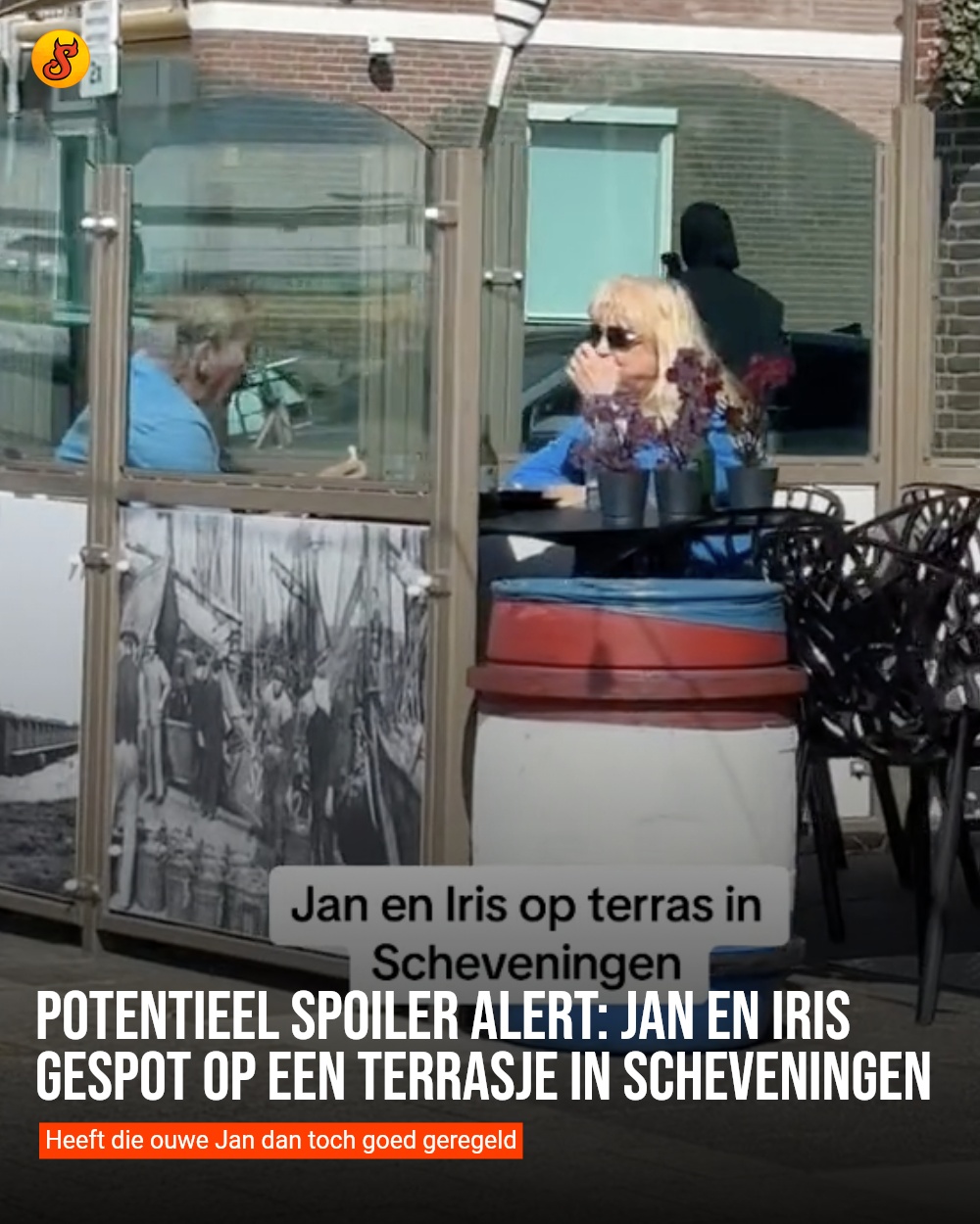 Potentieel spoiler alert: Jan en Iris gespot op een terrasje in Scheveningen