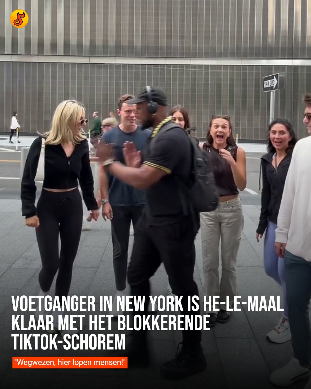 Voetganger in New York is he-le-maal klaar met het blokkerende TikTok-schorem