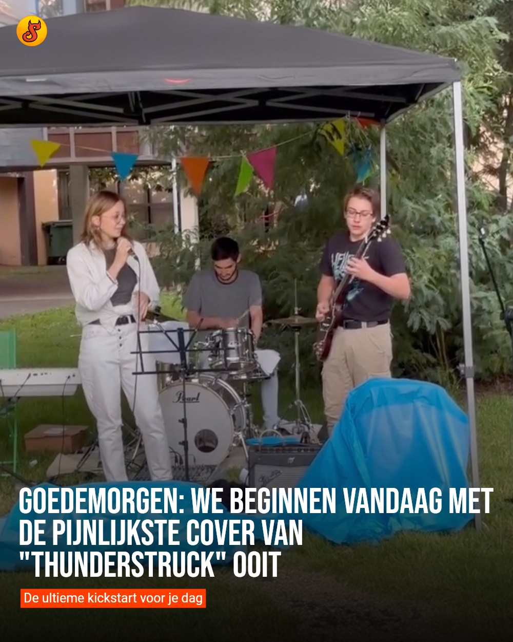 Goedemorgen: We beginnen vandaag met de pijnlijkste cover van "Thunderstruck" ooit